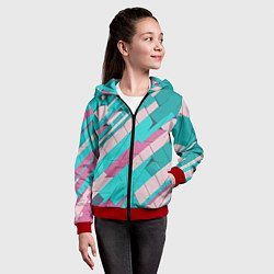 Толстовка на молнии детская Striped, цвет: 3D-красный — фото 2