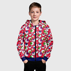 Толстовка на молнии детская Psy eyes, цвет: 3D-синий — фото 2