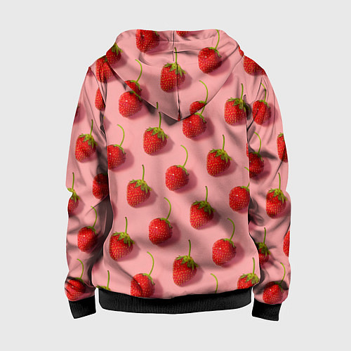 Детская толстовка на молнии Strawberry Pattern / 3D-Черный – фото 2