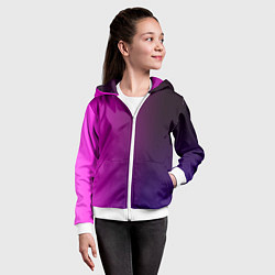 Толстовка на молнии детская VIOLET gradient, цвет: 3D-белый — фото 2