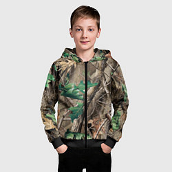 Толстовка на молнии детская КАМУФЛЯЖ ЛЕСНОЙ, цвет: 3D-черный — фото 2