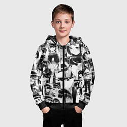 Толстовка на молнии детская Komi san pattern, цвет: 3D-черный — фото 2