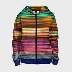 Детская толстовка на молнии Multicolored thin stripes Разноцветные полосы