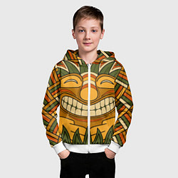 Толстовка на молнии детская Polynesian tiki LUCKY, цвет: 3D-белый — фото 2