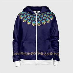 Детская толстовка на молнии Павлиньи перья с вензелями