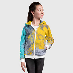 Толстовка на молнии детская Извержение Красок, цвет: 3D-белый — фото 2