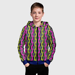 Толстовка на молнии детская Striped multicolored pattern Сердце, цвет: 3D-синий — фото 2