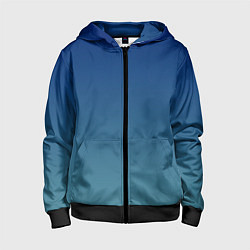 Детская толстовка на молнии Текстурированный сине-бирюзовый градиент