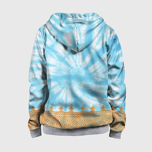 Детская толстовка на молнии Славянская тай-дай рубаха / 3D-Меланж – фото 2