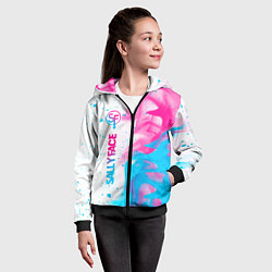 Толстовка на молнии детская Sally Face Neon Gradient, цвет: 3D-черный — фото 2