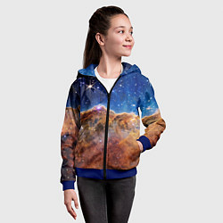 Толстовка на молнии детская Туманность Киля фото НАСА, цвет: 3D-синий — фото 2