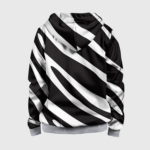 Детская толстовка на молнии Анималистичный рисунок зебра / 3D-Меланж – фото 2