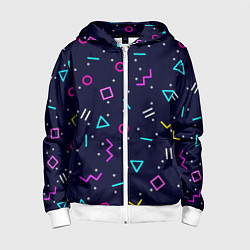 Детская толстовка на молнии Neon geometric shapes