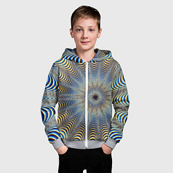 Толстовка на молнии детская Туннель - оптическая иллюзия, цвет: 3D-меланж — фото 2