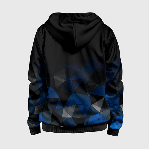 Детская толстовка на молнии Черно-синий геометрический / 3D-Черный – фото 2
