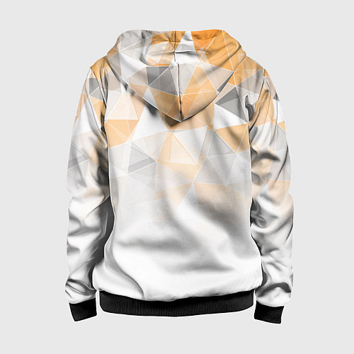 Детская толстовка на молнии Однотонный белый и желто-серый геометрический / 3D-Черный – фото 2