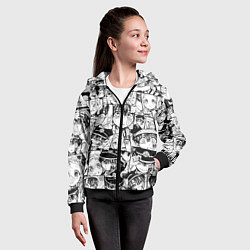 Толстовка на молнии детская Туалетный мальчик Ханако кун паттерн, цвет: 3D-черный — фото 2