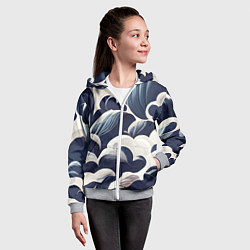 Толстовка на молнии детская Узоры из облаков, цвет: 3D-меланж — фото 2