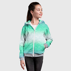 Толстовка на молнии детская Абстрактная волна градиентный паттерн, цвет: 3D-меланж — фото 2