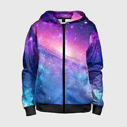Толстовка на молнии детская Космическая воронка, цвет: 3D-черный