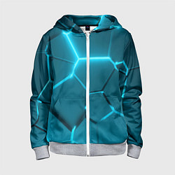 Детская толстовка на молнии Ледяные неоновые геометрические плиты