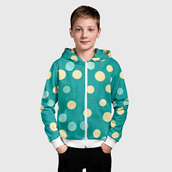 Толстовка на молнии детская Нарисованные кружочки радости, цвет: 3D-белый — фото 2