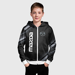 Толстовка на молнии детская Mazda карбон, цвет: 3D-белый — фото 2