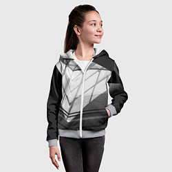 Толстовка на молнии детская Абстрактные тени и геометрические фигуры, цвет: 3D-меланж — фото 2