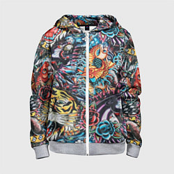 Детская толстовка на молнии Татуировки