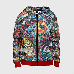 Детская толстовка на молнии Татуировки