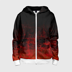 Детская толстовка на молнии Черный однотонный и гранжевый красный