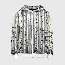 Детская толстовка на молнии Русские берёзки - роща