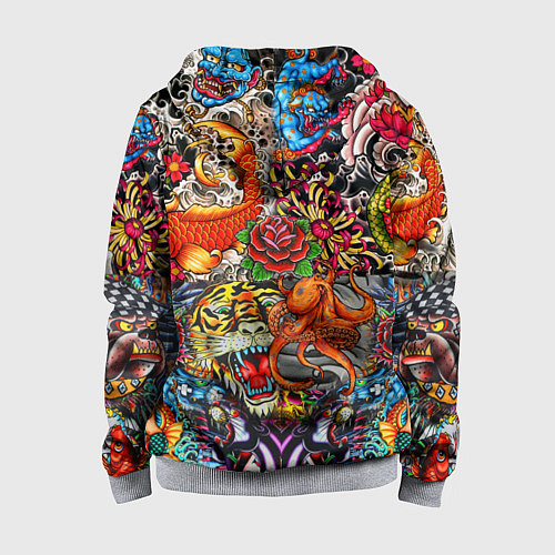 Детская толстовка на молнии Красочная иллюстрация / 3D-Меланж – фото 2