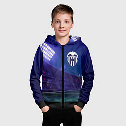 Толстовка на молнии детская Valencia ночное поле, цвет: 3D-черный — фото 2