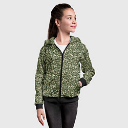 Толстовка на молнии детская Милитари круг мини, цвет: 3D-черный — фото 2