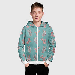 Толстовка на молнии детская Кролли, цвет: 3D-белый — фото 2