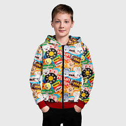 Толстовка на молнии детская Skzoo stickers characters, цвет: 3D-красный — фото 2
