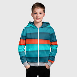 Толстовка на молнии детская Геометрические непараллельные пластины, цвет: 3D-меланж — фото 2
