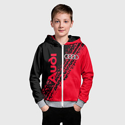 Толстовка на молнии детская Audi, цвет: 3D-меланж — фото 2