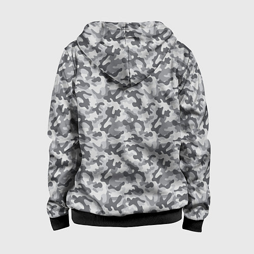 Детская толстовка на молнии Камуфляж М-21 серый / 3D-Черный – фото 2