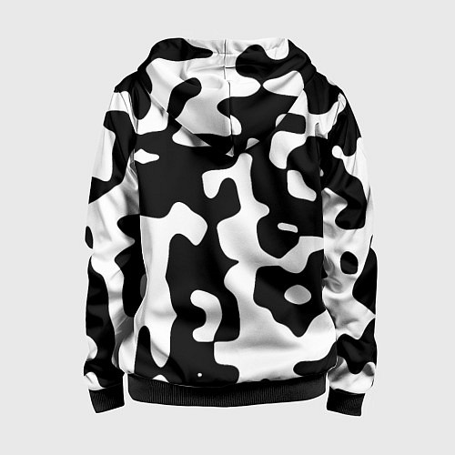Детская толстовка на молнии Камуфляж Cowskin крупный / 3D-Черный – фото 2