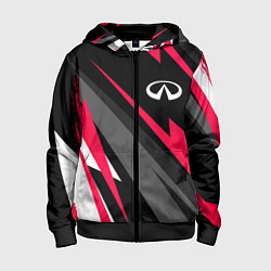 Толстовка на молнии детская Infiniti fast lines, цвет: 3D-черный