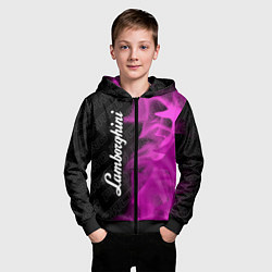 Толстовка на молнии детская Lamborghini pro racing: по-вертикали, цвет: 3D-черный — фото 2