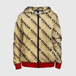 Толстовка на молнии детская Конан эксайлс узор, цвет: 3D-красный