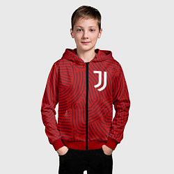 Толстовка на молнии детская Juventus отпечатки, цвет: 3D-красный — фото 2