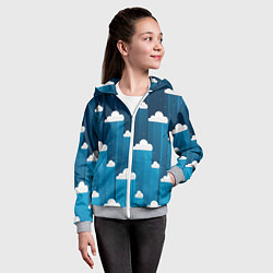 Толстовка на молнии детская Night clouds, цвет: 3D-меланж — фото 2