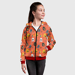 Толстовка на молнии детская HALLOWEEN ХЭЛЛУИН, цвет: 3D-красный — фото 2