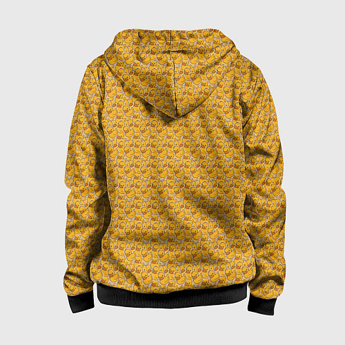 Детская толстовка на молнии Паттерн с утятами / 3D-Черный – фото 2