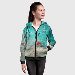 Толстовка на молнии детская Абстрактные песок и небо с красками, цвет: 3D-черный — фото 2