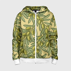 Детская толстовка на молнии Винтажные ветви оливок